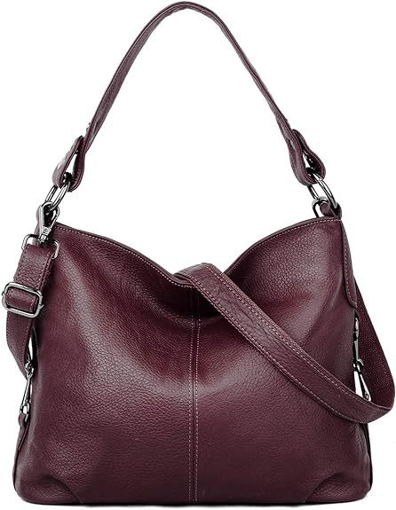 YALUXE Genuine Leather Shoulder Bag Stylish Hobo Purse Womens Crossbody Bag Travel Top-Handle Han... | Amazon (US)