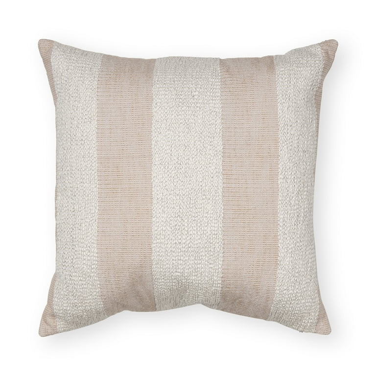 Better Homes & Gardens Chunky Tonal Stripe Pillow, 20" x 20", Square, Ivory - Walmart.com | Walmart (US)