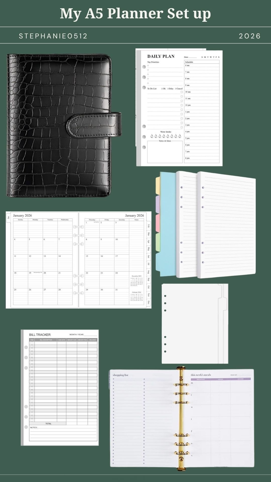 My A5 Planner set up with the planner inserts I use