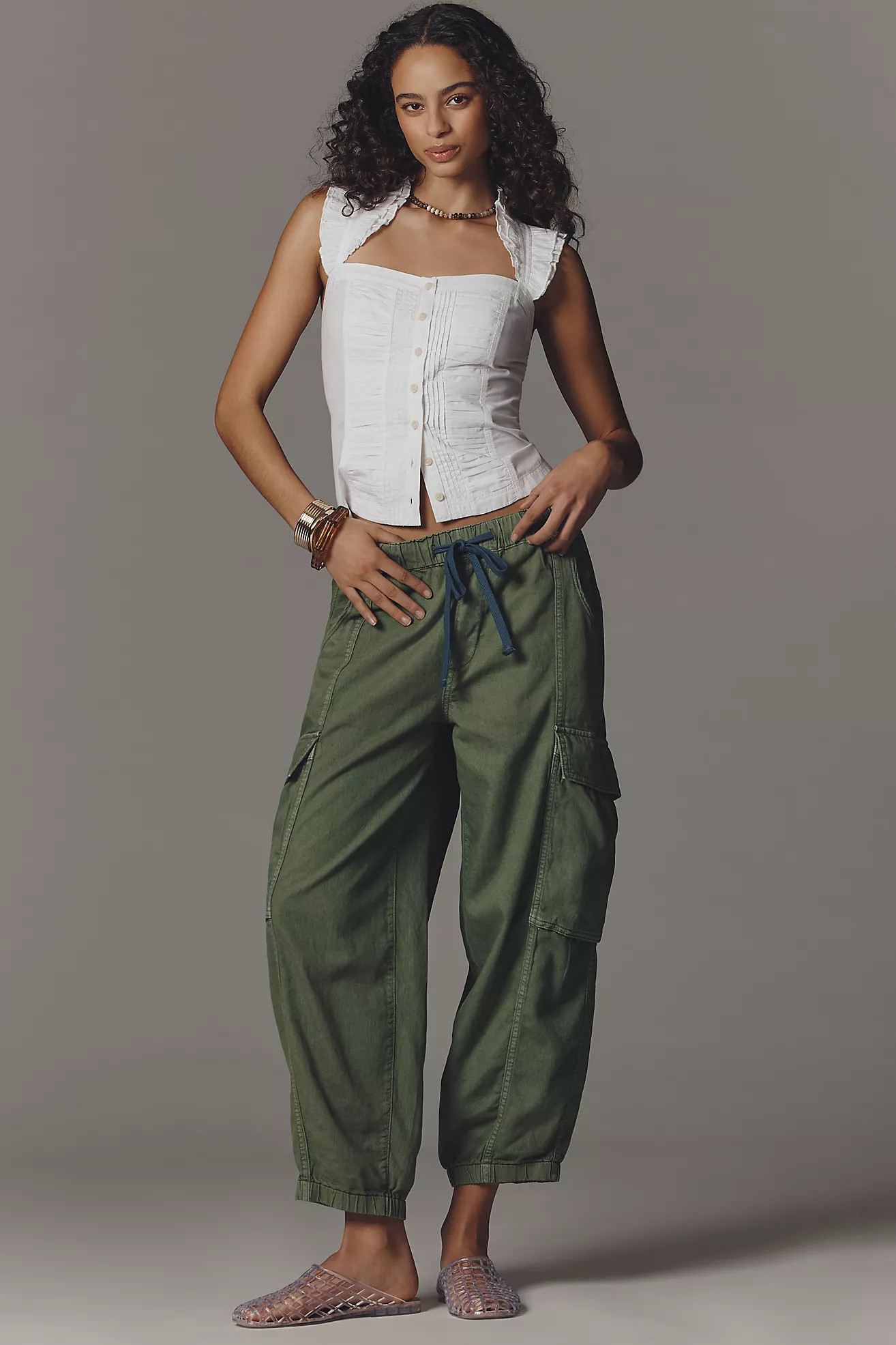Pilcro Linen Cotton Jogger Pants | Anthropologie (US)