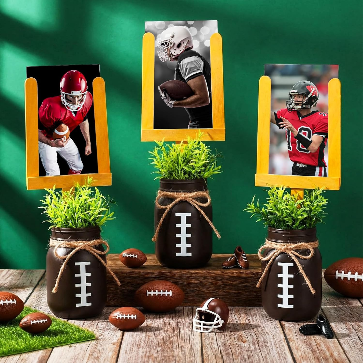 6 Pcs Football Centerpieces for Table Goal Post Photo Frame Decor | Amazon (US)