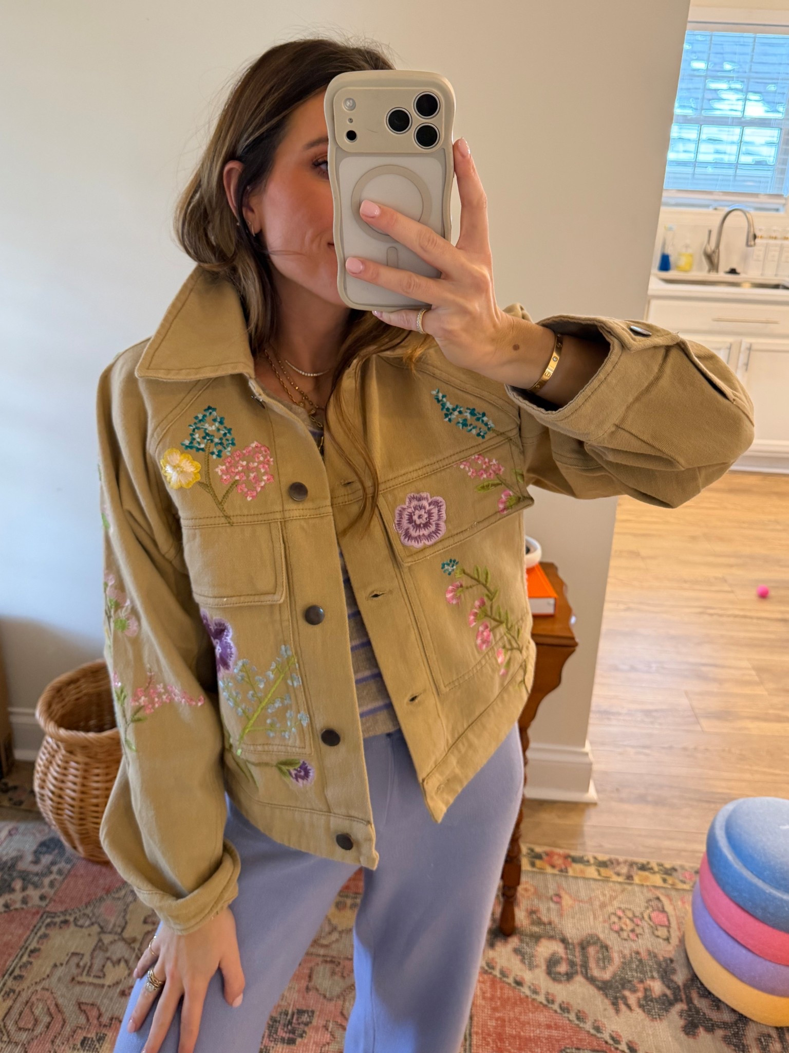 The coolest embroidered jacket! I’m in an xsmall 

#LTKSeasonal