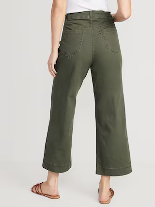 High-Waisted Crop Chino Wide-Leg Pants | Old Navy (US)