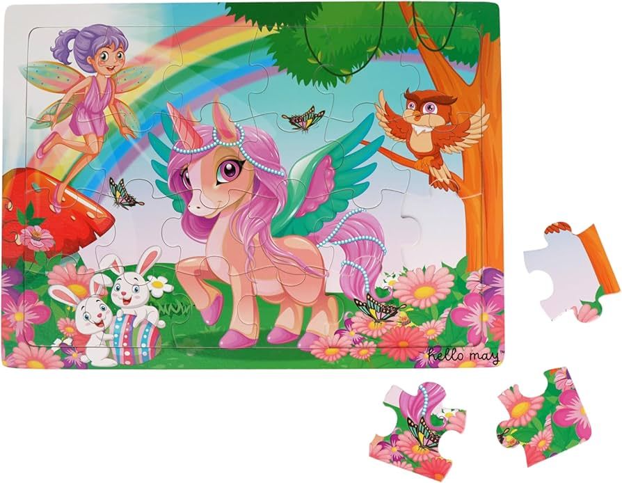 hello may™ 24pc Large (11x15) Wooden Jigsaw Puzzles for Toddlers Ages 3-5, a Perfect Toy for Ki... | Amazon (US)