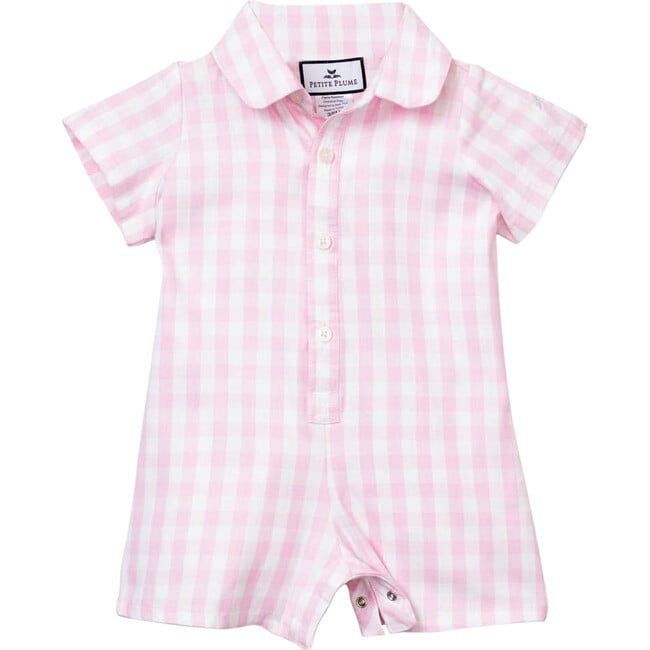 Pink Gingham Summer Romper | Maisonette