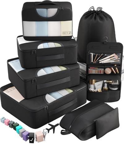 Veken 10 Set/8 Set Packing Cubes for Travel Essentials, Suitcase Organizer Bags in 4 Sizes, Carry... | Amazon (US)