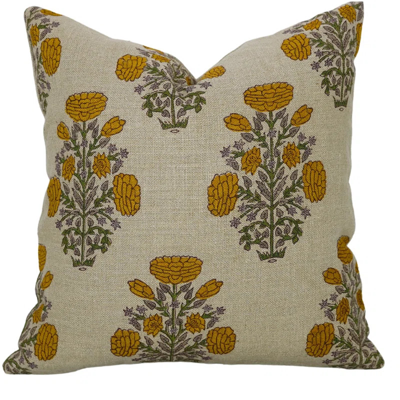 Floral Linen Indoor/Outdoor Pillow Cover | Wayfair North America
