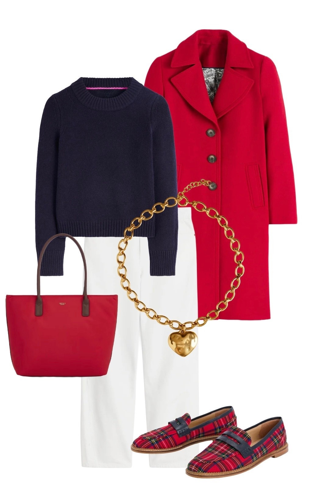 How to style your favourite white jeans for winter ❄️ I love this NEW SEASON Red Wool Coat by Boden - perfect with the Chunky Navy Cashmere Navy Jumper which is currently ON SALE along with their super chic yet comfy Barrel Leg White Jeans and Nye Red and Navy Tartan Loafers! Finishing touches are the Osprey Red and Navy Tote Bag (also ON SALE) and the Gold Necklace by Sezane Paris. This is such a cute look for work or weekends 🇬🇧 

#LTKeurope #LTKsale #LTKuk