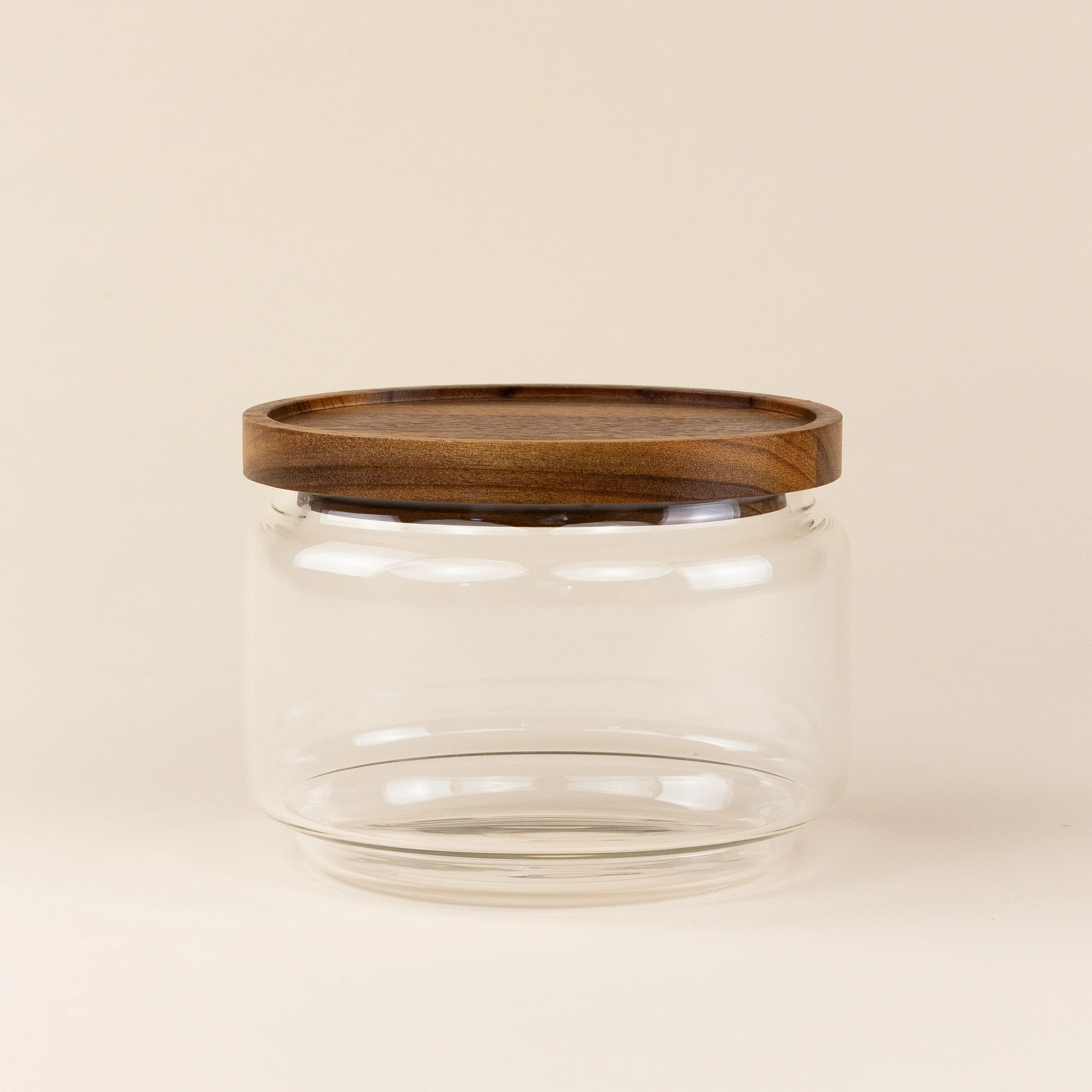 The Breakfast Pantry Jumbo Small Glass Canister With Acacia Wood Lid | The Breakfast Pantry
