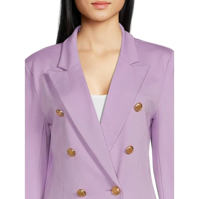 Attitude Unknown Women's Metallic Button Blazer | Walmart (US)
