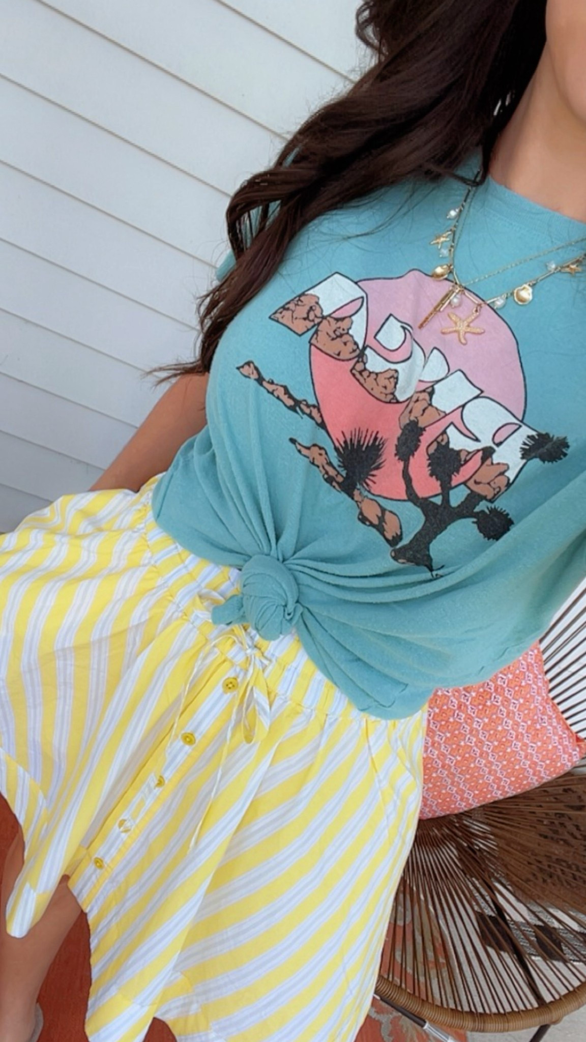 Casual summer outfit I wore to church and hanging out with friends! #momfit #casualsummerfashion #graphictee #aerieboxer #boxerskirt #eastcoastsummer #aeriefashion #aerie #skirt #summerfashion #accessories

#LTKFindsUnder50 #LTKSummerEdit #LTKSeasonal