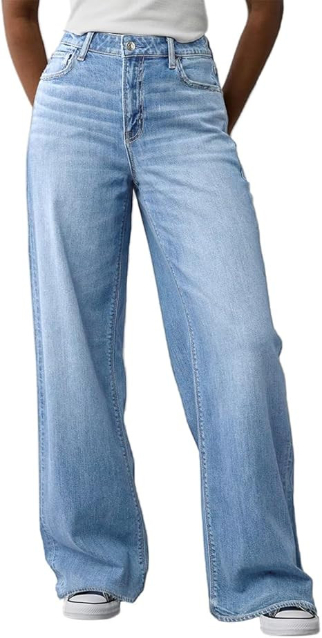 Women's Wide Leg Jeans High Waisted Baggy Straight Leg Loose Stretchy Casual Denim Pants | Amazon (US)