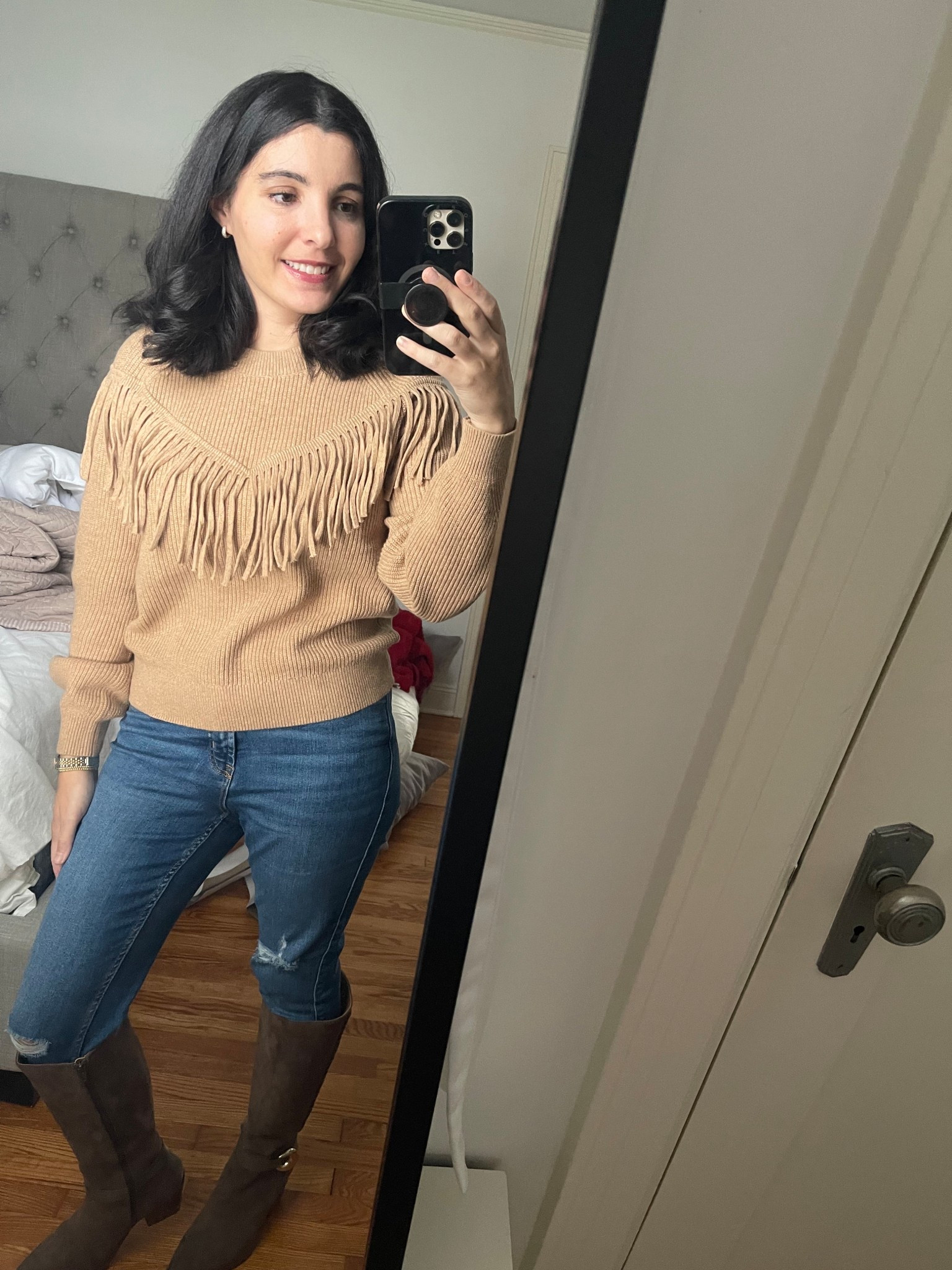 Fringe sweater
OOTD
Outfit of the day
Fall outfit
Thanksgiving outfit
Boots


#LTKSaleAlert #LTKFindsUnder100