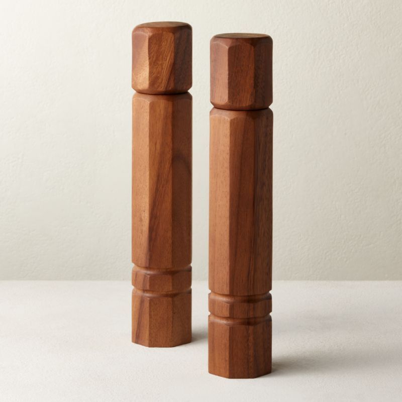 Grade Acacia Salt-Pepper Grinder Set of 2 | CB2 | CB2