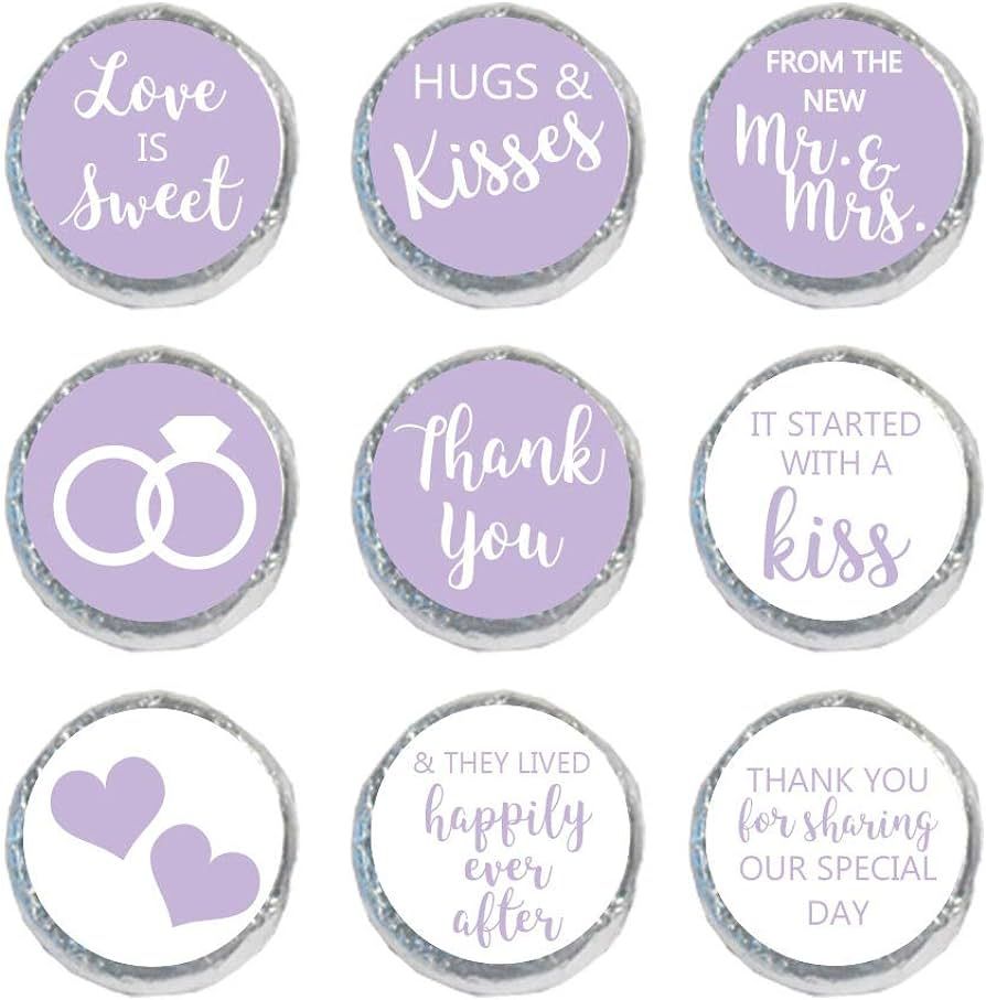 Mini Candy Stickers 0.75 Inch Wedding Favors Set of 324 (Lavender) | Amazon (US)