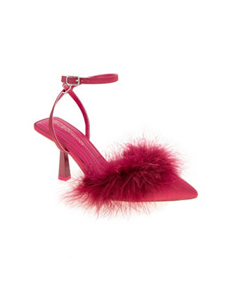 BCBGeneration Women's Iliana Ankle Strap Feather Detail Pumps - Macy's | Macy's