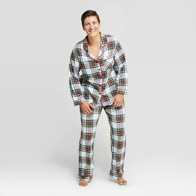 Women's Holiday Tartan Plaid Flannel Pajama Set - Wondershop™ White | Target