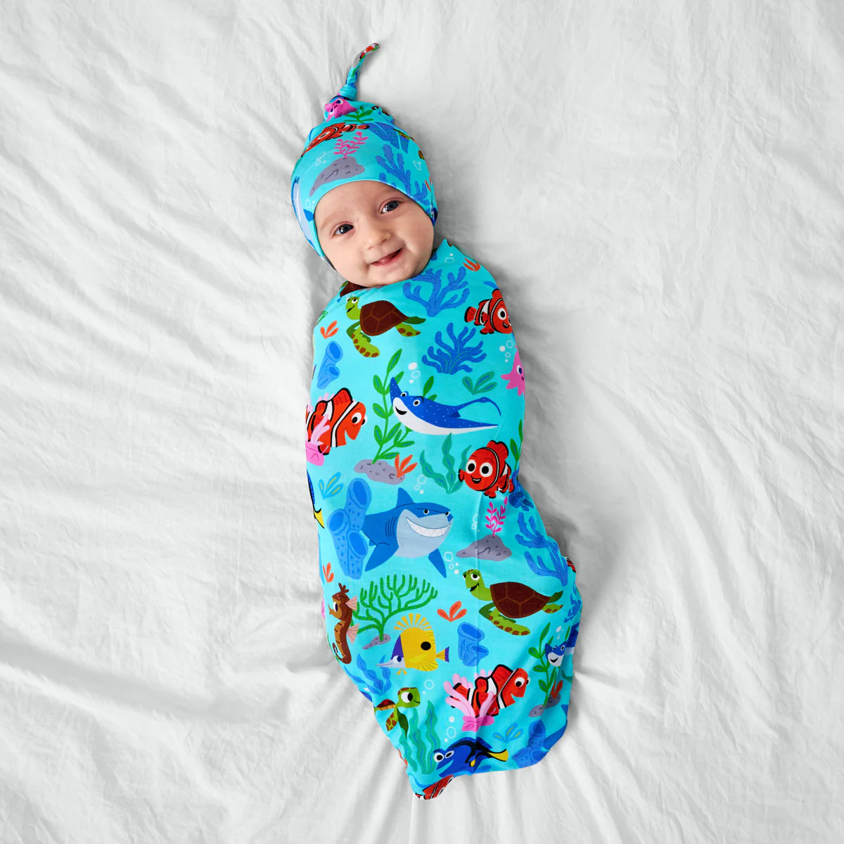Disney Nemo's Reef Swaddle & Hat Set | Little Sleepies