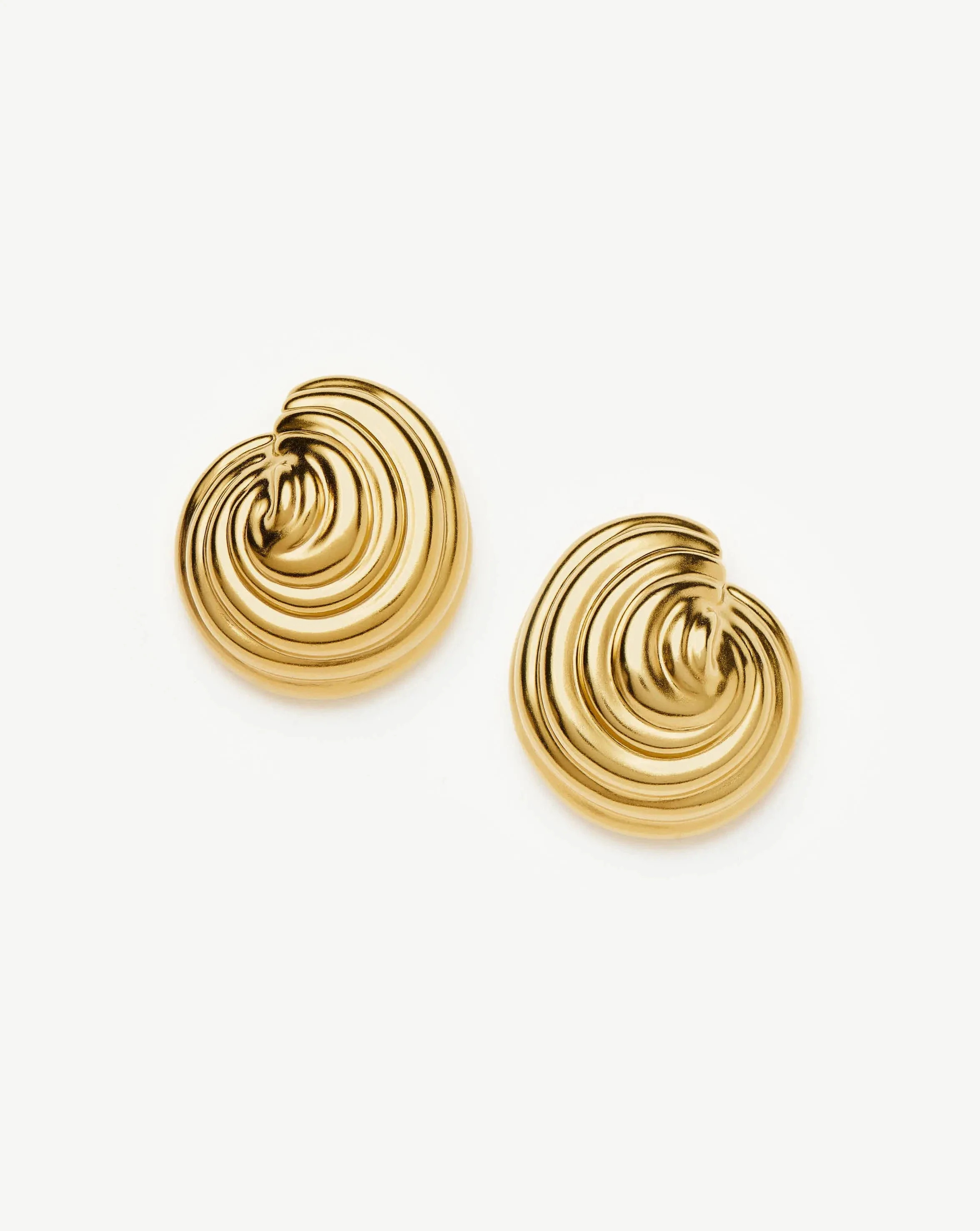Shell Dome Oversized Stud Earrings | 18ct Gold Plated | Missoma UK