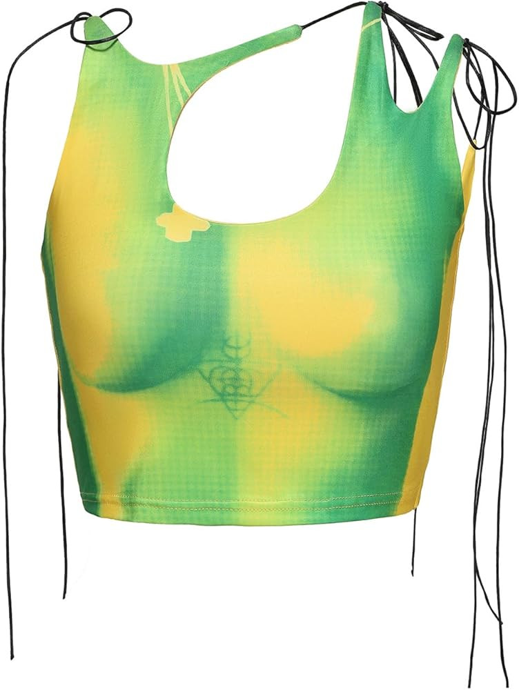 CAPE CLIQUE Y2K Tops Rave Outfits Sexy Tops for Women Party Club Night Halter Sleeveless 3D Body ... | Amazon (US)