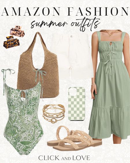 Summer outfit finds ✨ budget friendly pieces for all your summer activities! 

Summer dress, dresses, green dress, swimwear, women’s swimsuit, one piece swimsuit, phone case, iPhone case, claw clip, hair clip, hair accessories, gold jewelry, sandals, woven bag, tote bag, white shorts, summer clothes, lake day, pool day, beach day, family vacation, Womens fashion, fashion, fashion finds, outfit, outfit inspiration, clothing, budget friendly fashion, summer fashion, wardrobe, fashion accessories, Amazon, Amazon fashion, Amazon must haves, Amazon finds, amazon favorites, Amazon essentials #amazon #amazonfashion

#LTKSeasonal #LTKstyletip #LTKswim