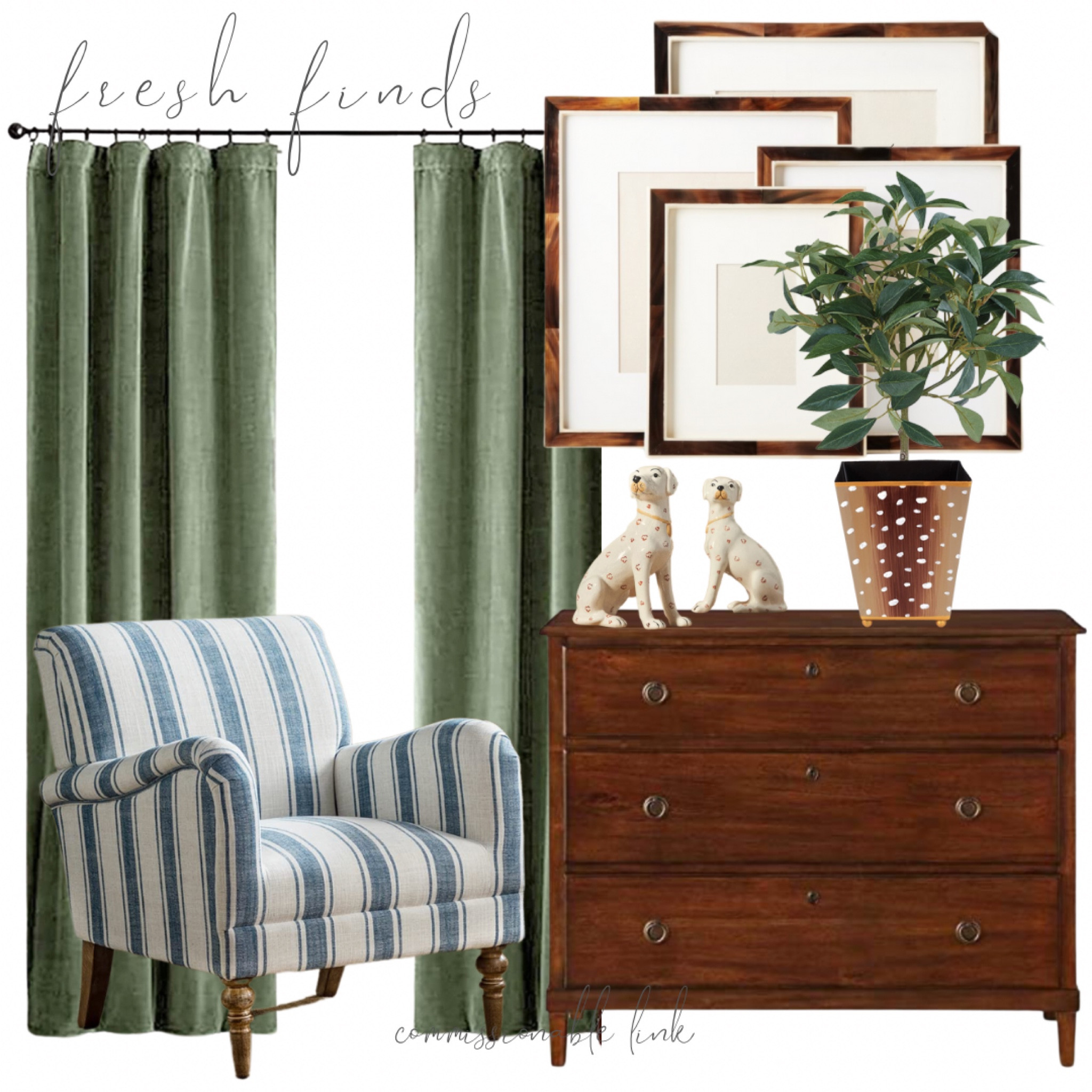 Fresh January finds! 
Home decor living room curtains frames dogs striped chair

#LTKhome #LTKSeasonal #LTKFind
