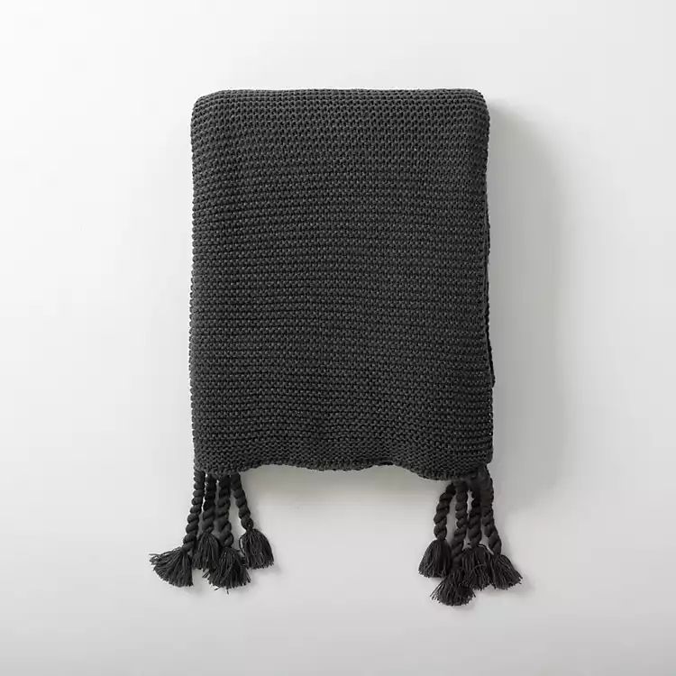 Charcoal Spring Knit Throw Blanket | Kirkland's Home