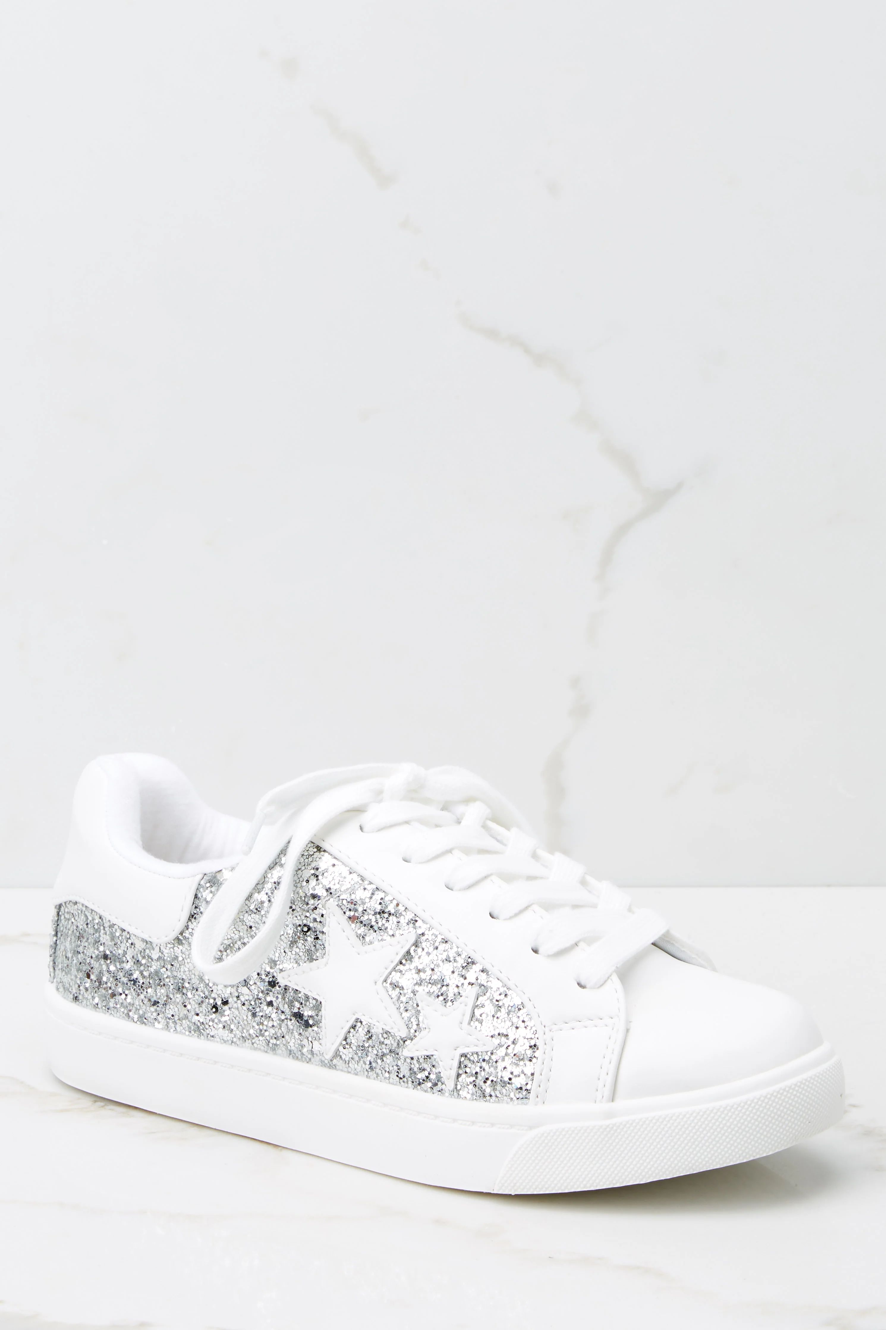 Good Fortune Silver Glitter Sneakers | Red Dress 
