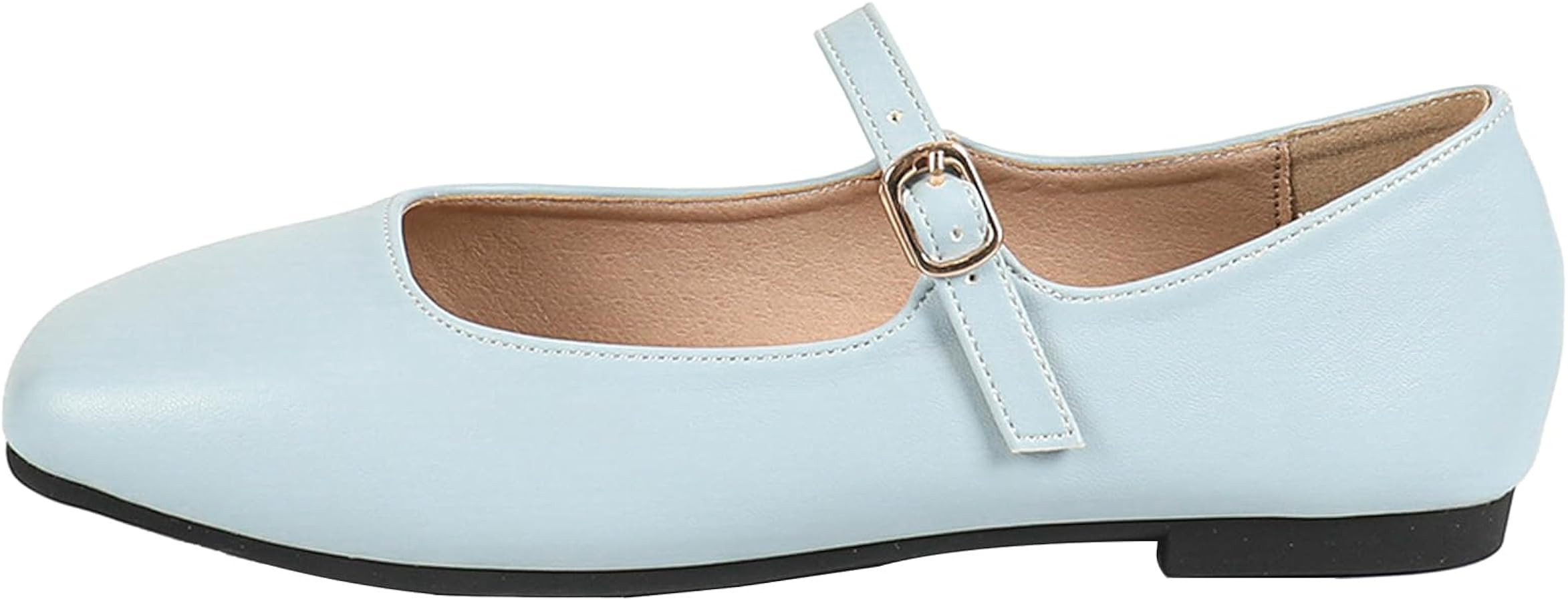 Flats for Women Comfortable Buckle Strap Square Toe Flats Retro Ballet Flats Mary Jane Flats Shoe... | Amazon (US)
