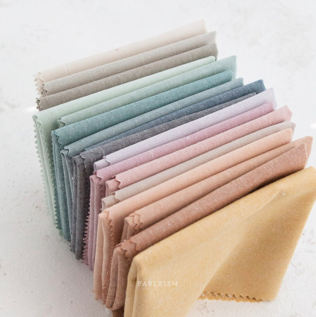 Everyday Chambray Fat Quarter Bundle of 17 Beautiful Pastel Colors | Fableism Supply Co  - 100% C... | Etsy (US)