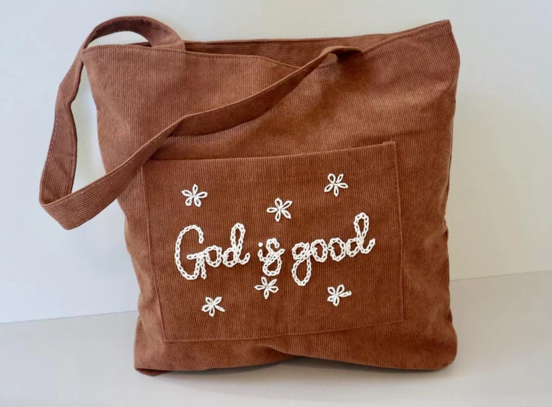 Embroidered Bible Bag Tote Bag Christian Gift for Women Back to School Book Bag for Girl Baptism ... | Etsy (US)