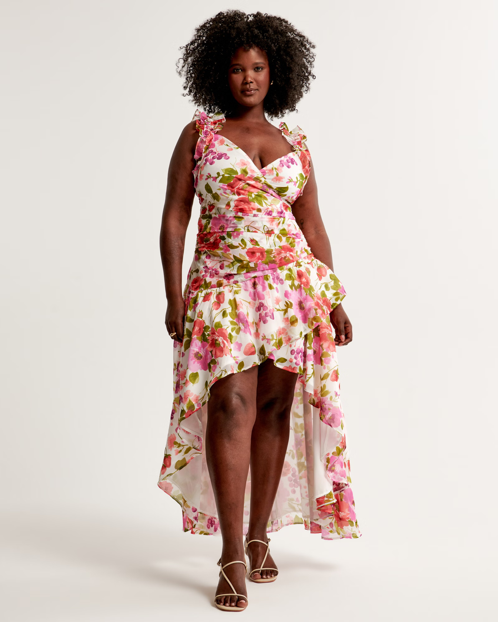 Women's Ruffle Strap High-Low Maxi Dress | Women's Dresses & Jumpsuits | Abercrombie.com | Abercrombie & Fitch (US)