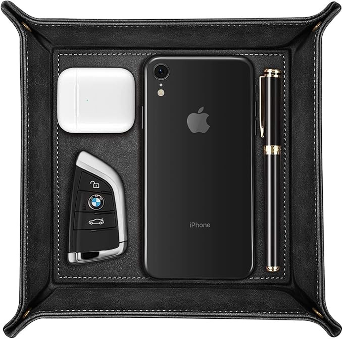 SITHON Valet Tray Desktop Storage Organizer – Premium PU Leather Catchall Tray Bedside Vanity T... | Amazon (US)