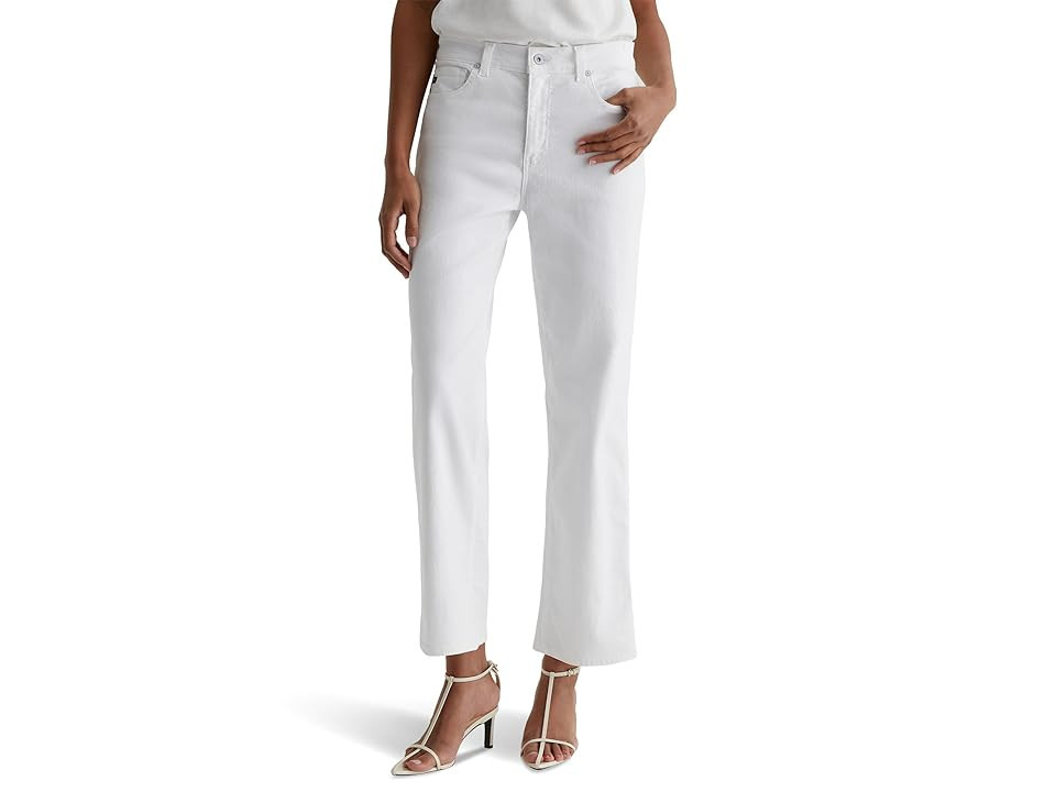 AG Jeans Brinley Mid Rise Straight Crop Women's Jeans Gallery White : 24 29, Cotton/Denim/Elastane | Zappos