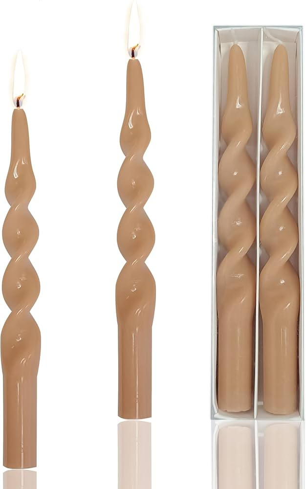 10 Inch Handmade Spiral Candles-Set of 2 Twisted Taper Candle for Holiday Wedding Party Home Dinn... | Amazon (US)