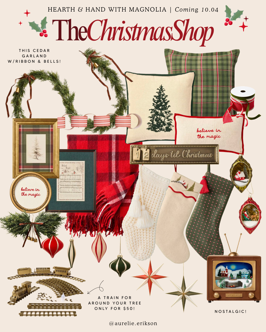 🎄 The new Hearth & Hand with Magnolia holiday collection is coming to Target October 4th! ✨ Think cozy, nostalgic Christmas charm, classic details, and all the festive pieces you’ll want to snag for the season. 🎁 Save the date—you won’t want to miss this one! ❤️ #HearthAndHand #Magnolia #TargetStyle #TargetFinds #ChristmasDecor #HolidayDecor #ChristmasAtTarget 

 #LTKSeasonal #LTKHome