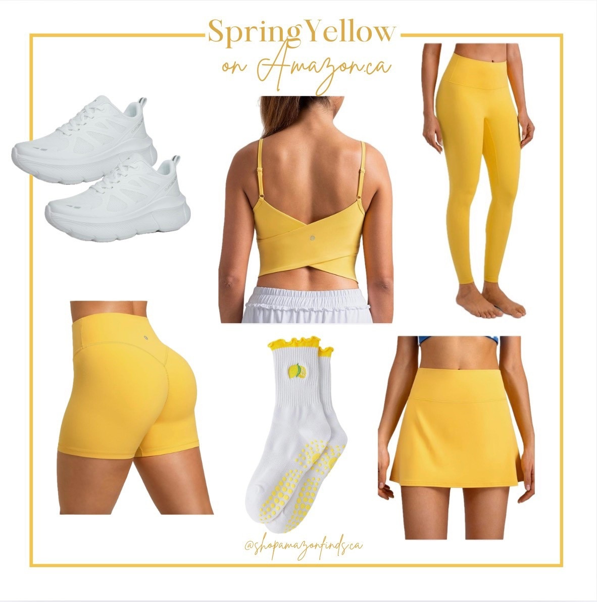 Work out in style in this gorgeous yellow set! All from amazon.ca! Follow @shopamazonfinds.ca for more canadian finds! 

#LTKcanada #LTKfitness #LTKsummer
