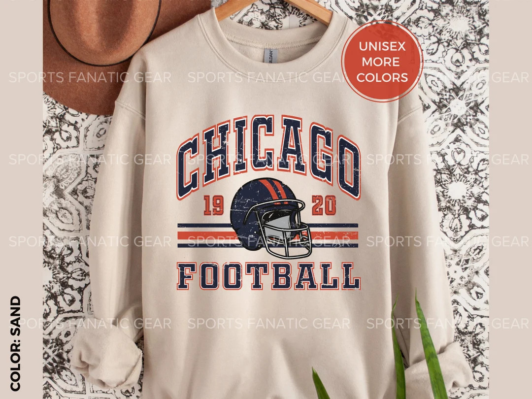 Chicago Crewneck Sweatshirt Vintage Style Football Shirt - Etsy | Etsy (US)
