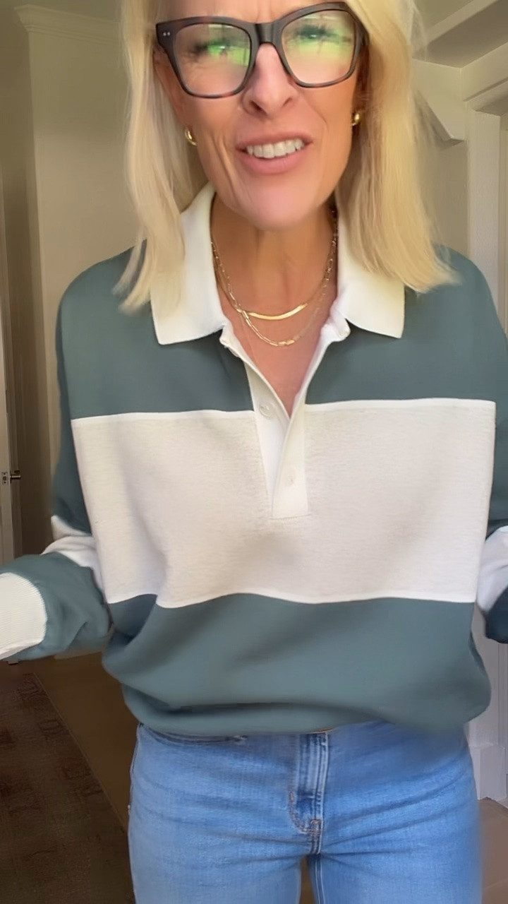 Rugby polo style shirt 
Wearing small
Soft and comfy 

@zsupplyclothing

#LTKmomlife #LTKgrwm #LTKOver40