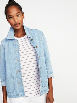 Button-Front Denim Chore Jacket for Women | Old Navy US