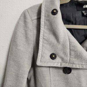 H&M | Women's Gray Pea Coat 8 Medium | Poshmark