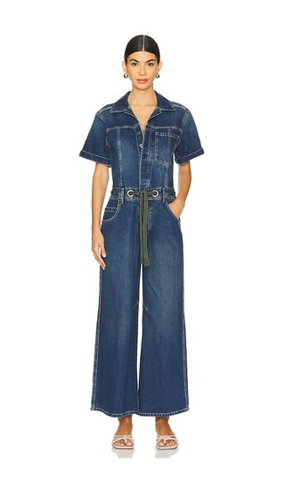 x We The Free Edison Wide Leg Coverall in Cerulean Skies | Revolve Clothing (Global)