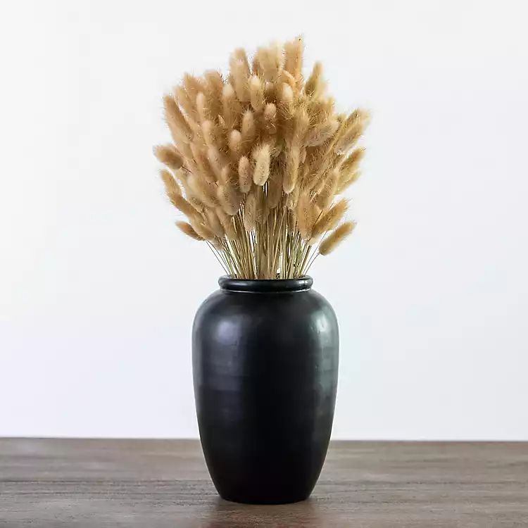 New! Bulrush Wheat Arrangement in Black Vase | Kirkland's Home