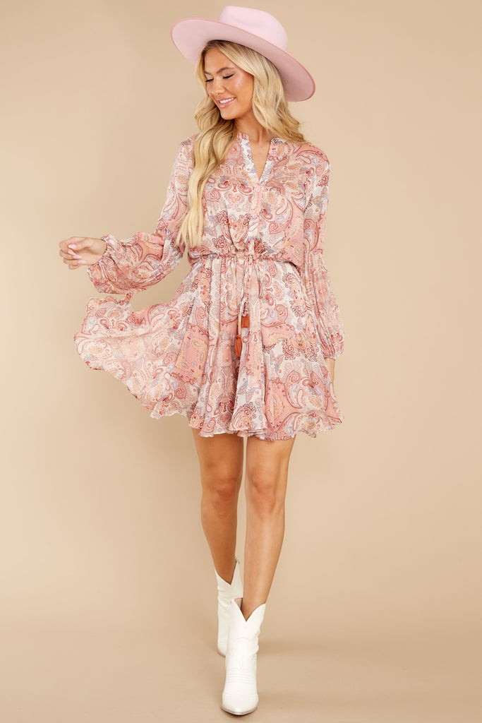 In Real Time Pink Multi Print Dress | Red Dress 