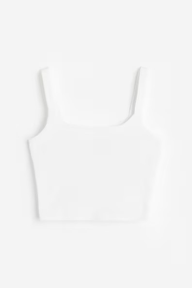 H & M - Crop Tank Top - White | H&M (US + CA)