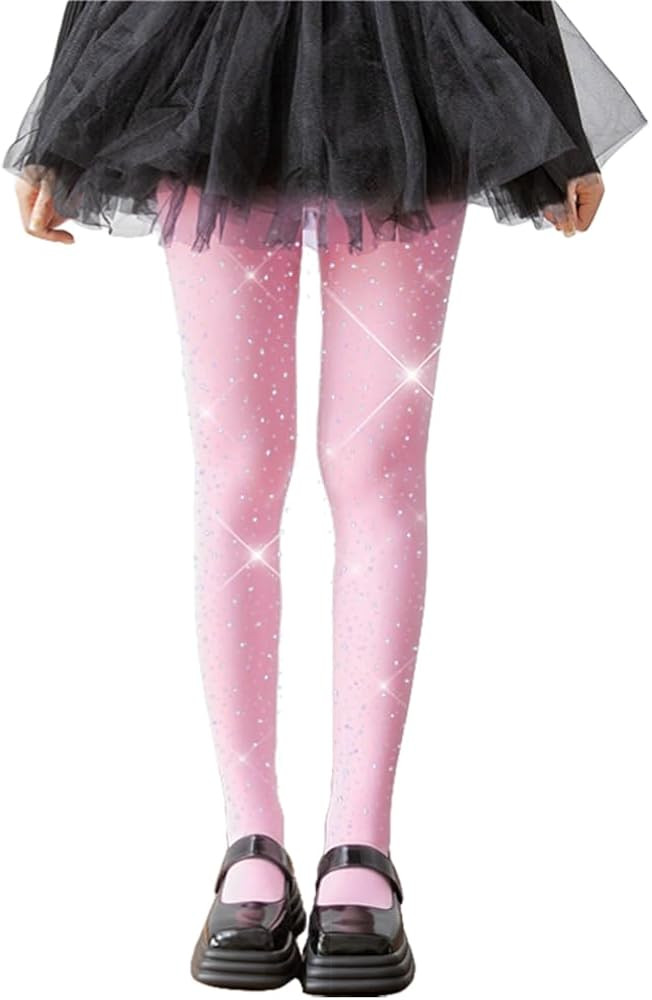 LUCKELF Girls Glitter Tights, Soft Opaque Tights Sparkle Rhinestone Tights School Dress Dance Sto... | Amazon (US)