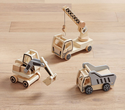 Click for more info about Wooden Construction Trucks, Set of 3