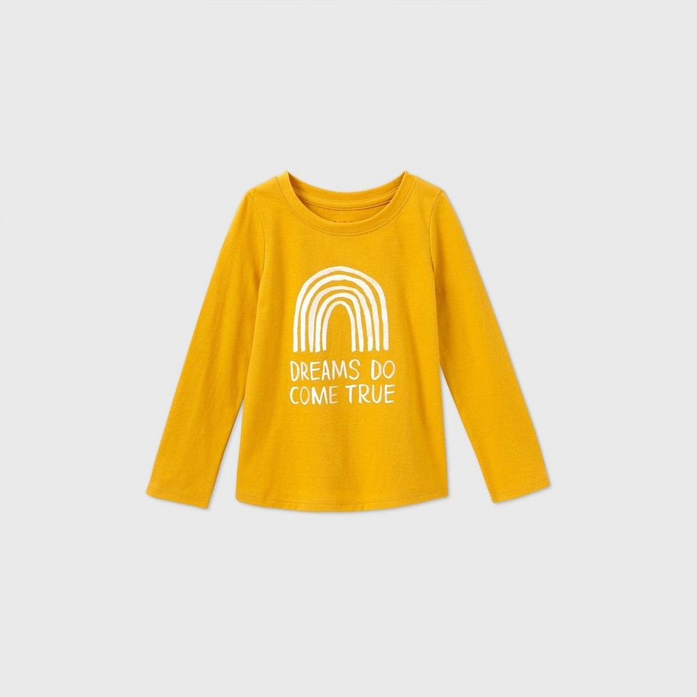 Toddler Girls' Dream Long Sleeve T-Shirt - Cat & Jack Gold 12M | Target