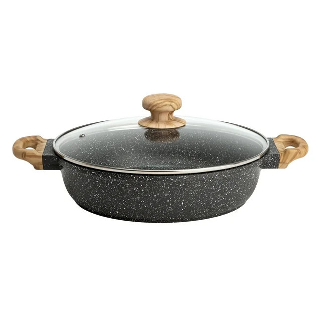 The Pioneer Woman Prairie Signature Cast Aluminum 4-Quart Everyday Pan, Charcoal Speckle | Walmart (US)