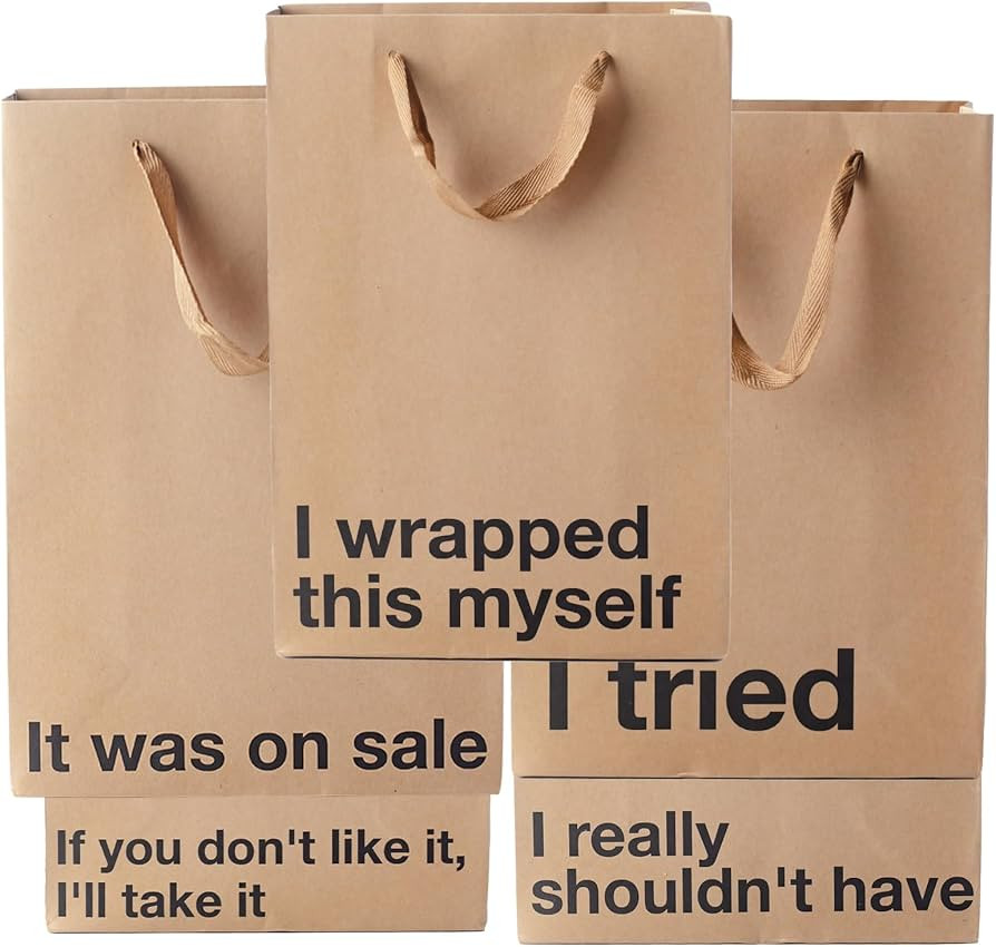 MilkToast Brands Funny Snarky Gift Bag Set, 5 Pieces, Inappropriate Snarky Birthday Gift Wrapping | Amazon (US)